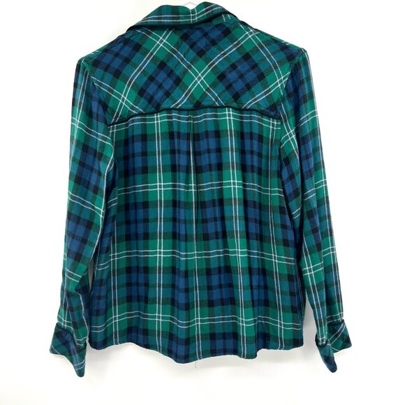 Rails Clara Midnight Emerald Blue Plaid Button Down Shirt Women's XS - Picture 4 of 4
